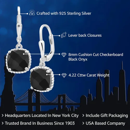 Vista 74 de Gem Stone King Aretes colgantes de plata de ley 925 de 0.315 pulgadas para mujer