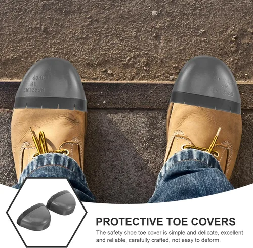 Vista 7 de Housoutil Protector de pies, protectores metatarsianos de punta de acero, fundas de zapatos de dedo del pie de tamaño universal para botas