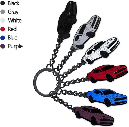 Vista 4 de Llavero para Dodge Challenger Hellcats Dakota Charger SRT Avenger Durango, accesorios Dodge Challenger 2015-2022