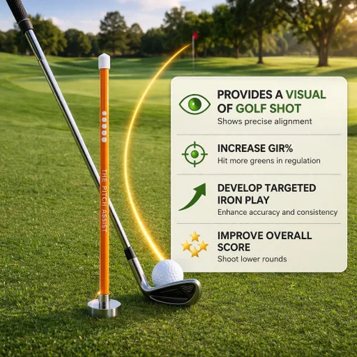 Vista 2 de THE Pitch Assist Golf Magnetic Alignment Rods Club Face Magnet Golf Training Aid Alignment Stick for Precise Aim and Swing Path Feedback