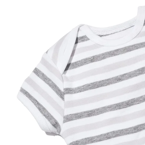 Vista 2 de Nanit Body de manga corta Sleep Wear - Rayas grises jaspeadas 9M