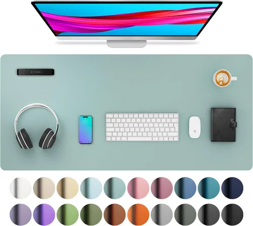 Vista 216 de Aothia - Protector de escritorio de cuero sintético grande, base antideslizante para mouse y superficie para escribir, impermeable, fácil de Agua