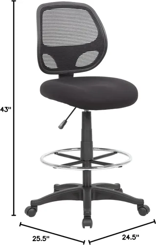 Vista 3 de Boss Office Products Taburete de malla de grado comercial, negro