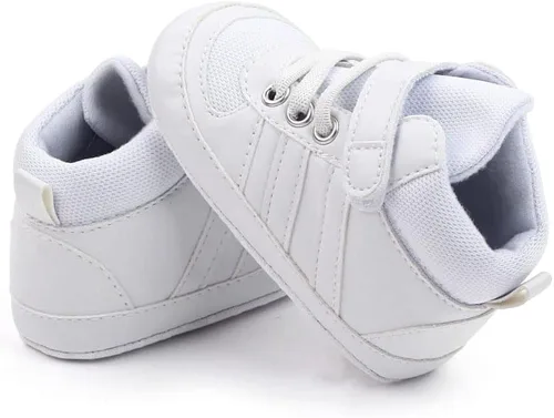 Vista 5 de Sekantrol Zapatos de cuna para recién nacidos y niñas, para primer andador, suela de goma suave, zapatos de moda para bebés, mocasines de vestir