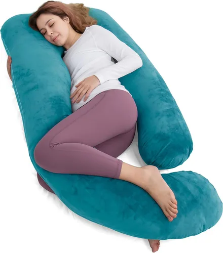 Vista 11 de Almohadas de embarazo de 60 pulgadas para dormir, almohada corporal extra grande en forma de U, almohada de embarazo, almohada de maternidad