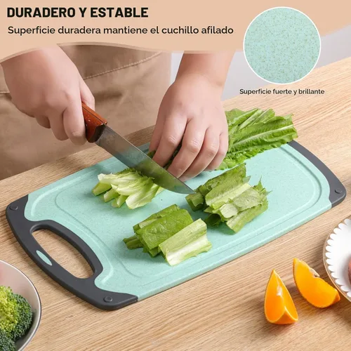 Vista 4 de Juego de tablas de cortar de cocina de 3 piezas, aptas para lavavajillas