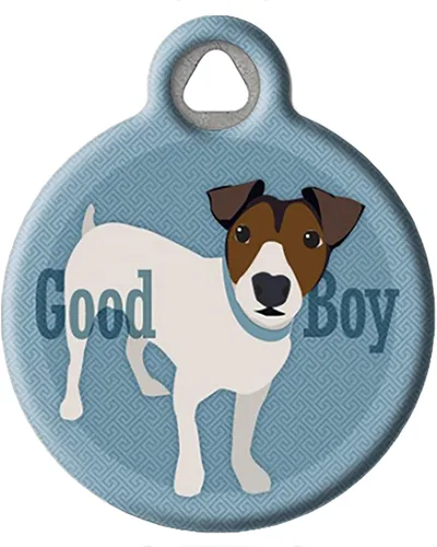 Vista 11 de Good Boy Airedale - Etiqueta de identificación personalizada para mascotas para perros y gatos, tamaño grande Airedale Good Boy