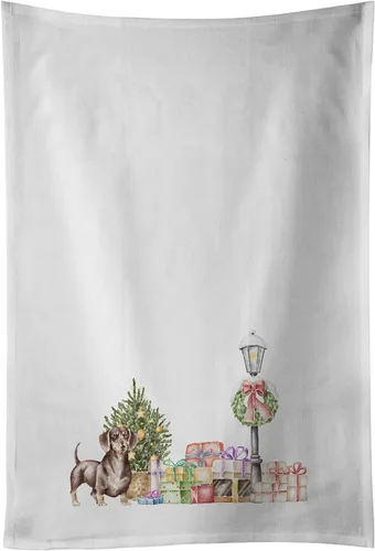 Vista 77 de Caroline's Treasures CK8100WTKT - Juego de 2 toallas de cocina con diseño de bulldog francés con diseño de país de las maravillas navideñas