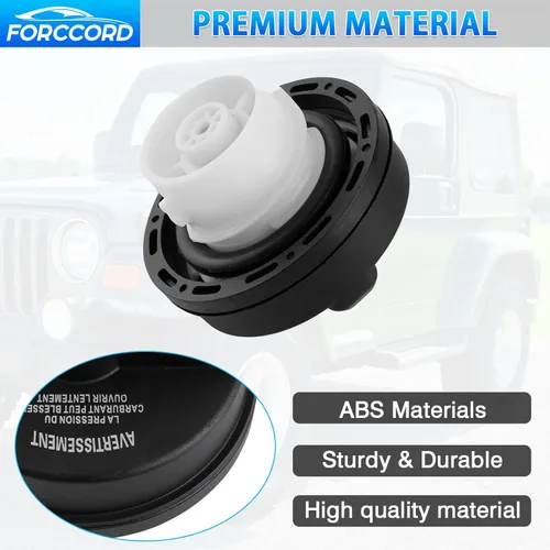 Vista 5 de Tapa de Gas con Bloqueo para Combustible Ajuste Personalizado para 03-22 23 24 25 26 Jeep Wrangler (TJ/LJ/JK/JK/JL/JLU/JT) Tapa de Gas con Bloqueo