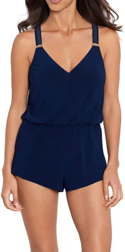 Vista 2 de MagicSuit Traje de baño de una pieza para mujer, con tachuelas de estrella, con espalda cruzada, suave copa