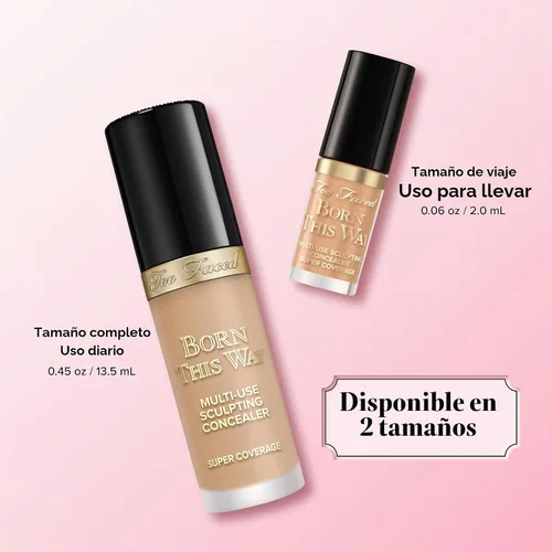 Vista 10 de Too Faced Born This Way Super Coverage Multi-Use Concealer Full-Coverage Hydrating Concealer for Dark Circles & Blemishes with Natural Finish