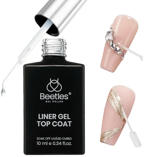 Vista 24 de Beetles Gel Polish Capa superior de gel que no se limpia de larga duración A-transparente-1