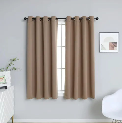 Vista 11 de INLINAS Cortinas opacas para dormitorio, aislamiento térmico, reducción de ruido, juego de 2 paneles de ahorro de energía, beige, 42 pulgadas