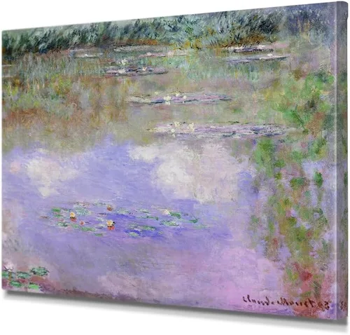 Vista 161 de IPIC - Reproducción artística de los lirios de agua de Claude Monet 1906, impresiones giclée coinciden con el marco dorado clásico, arte de pared