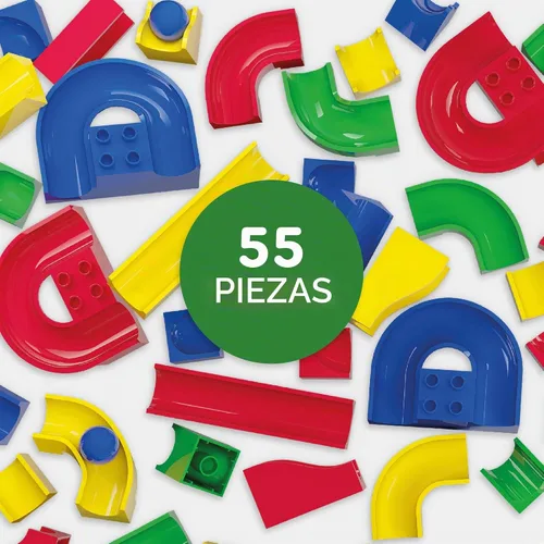 Vista 3 de Hubelino 55 piezas Run Elements - El juego de expansión original Marble Run - Fabricado en Alemania