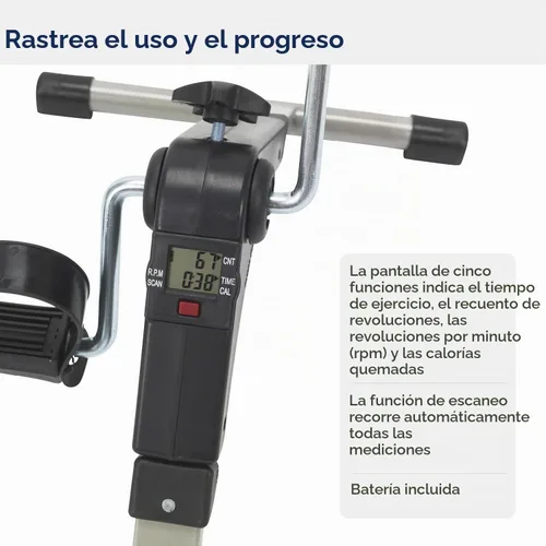 Vista 4 de Drive Medical Pedal para ejercicio plegable de lujo con pantalla electrónica, negro Modelo # RTL10273