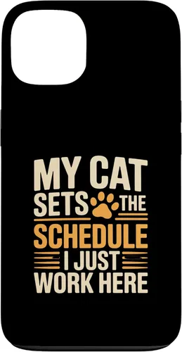Vista 6 de My Cat Sets The Schedule Cat Humor Case for iPhone 17