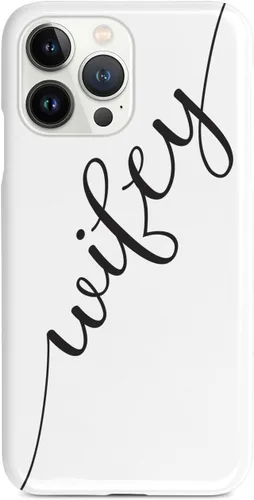 Vista 10 de Inspired Cases - Compatible con iPhone Xs Max - Funda protectora con textura 3D para Apple iPhone Xs Max - Esposo y esposa - Wifey