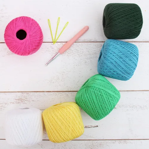 Vista 19 de ThreadArt - Hilo de ganchillo 100% algodón, tamaño 10, cinco bolas de 1.76 oz Soft pure cotton crochet thread for lace, doilies, amigurumi and