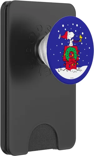 Vista 7 de Peanuts - Snoopy Casa de Vacaciones Navideña en Trineo PopSockets Adhesivo PopGrip