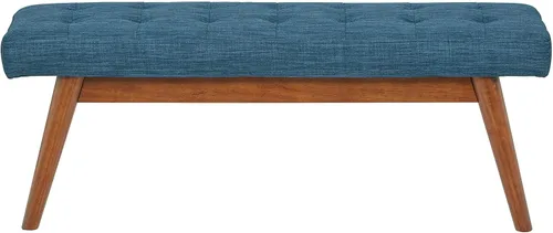Vista 5 de Amazon Basics - Banco moderno tapizado con botones capitoné Haraden, azul, 16 x 44 x 17 pulgadas