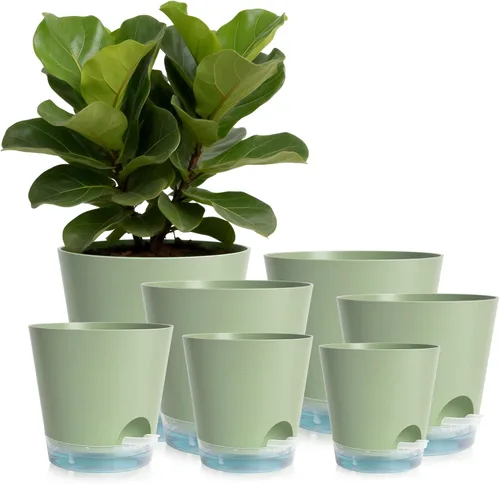 Vista 12 de GARDIFE Macetas de 10/9/8 pulgadas para plantas de interior, macetas auto-regantes, macetas de riego automático, macetas de flores, negras