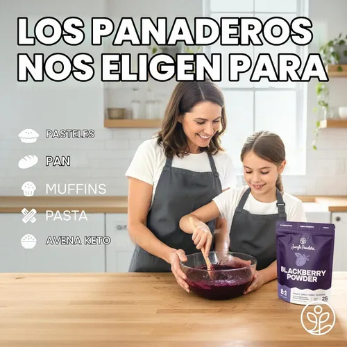 Vista 4 de Jungle Powders Polvo de mora de 3.5 onzas, bolsa de moras liofilizadas sin aditivos de frutas, batido sin azúcar, superalimento, extracto de mora