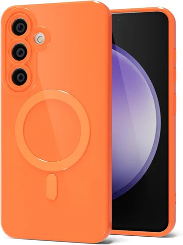 Vista 127 de Svanove Funda magnética de silicona para Samsung Galaxy S22, compatible con Magsafe, bonita funda para mujer, goma de gelatina brillante delgada