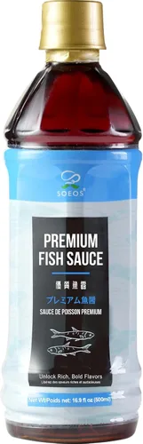 Vista 3 de Soeos Salsa de pescado, 16.9 fl oz (500ml), sabor sabroso, salsa de pescado premium para cocinar, elaborada para aderezos y marinadas, fermentada