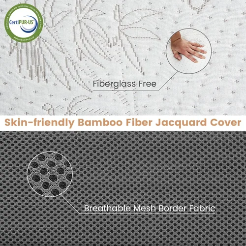 Vista 4 de Giantex Colchón plegable, colchón plegable de 4 pulgadas con infusión de gel de triple pliegue con funda de bambú y bolsa de transporte, certificado