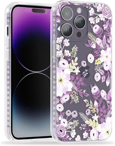 Vista 13 de SCORPIFY Funda para iPhone 14 Pro Max con diseño iridiscente de mariposa azul, bonita funda transparente para mujeres y niñas