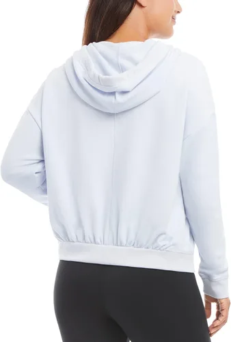 Vista 3 de Danskin Sudadera con capucha con cremallera frontal para mujer con espalda fruncida