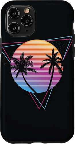Vista 29 de Palm Sunset 80s Vibe Retrowave Synthwave Aesthetics - Carcasa para iPhone 16