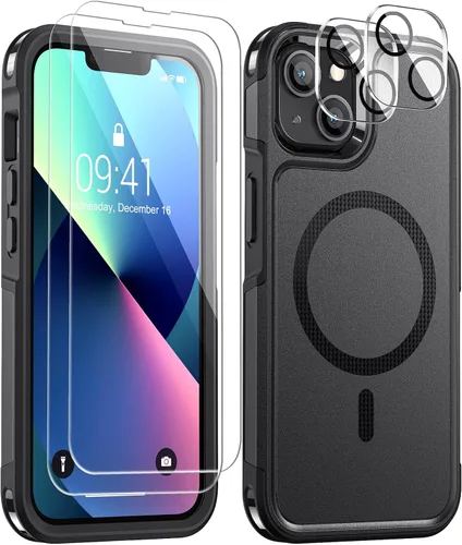 Vista 12 de Lanhiem Funda para iPhone 13, impermeable IP68, a prueba de polvo, a prueba de golpes, con protector de pantalla integrado, cubierta frontal