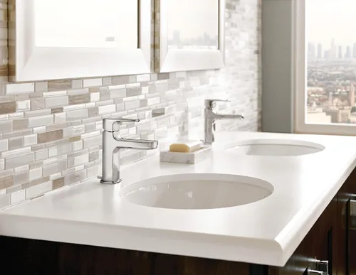 Vista 4 de Moen Rizon T6920 - Grifo de baño de dos manijas cromado, requiere válvula, T6920