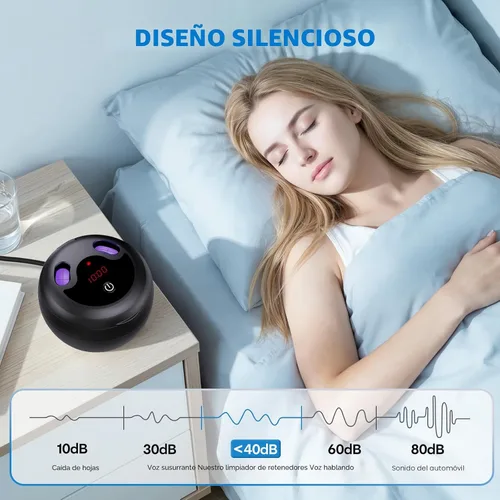 Vista 8 de Máquina limpiadora ultrasónica mejorada de retenedores, limpiador ultrasónico de dentaduras postizas de 48 kHz para protectores bucales, aparatos
