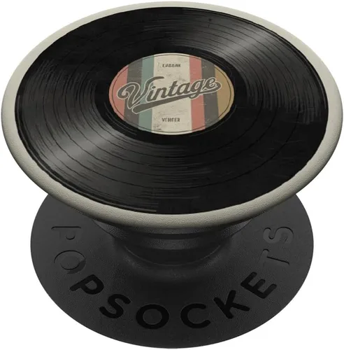 Vista 7 de Reproductor de discos de vinilo coleccionista de vinilo retro amante de la música PopSockets PopGrip para MagSafe