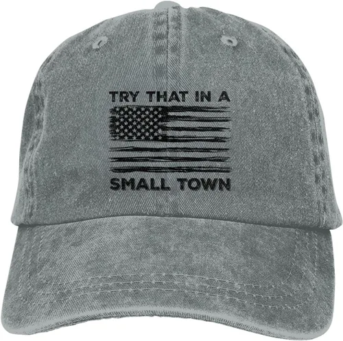 Vista 9 de Gorwencchi Hat Try That in Small Towns Trucker Hat Men Funny Mesh Cap for Summer