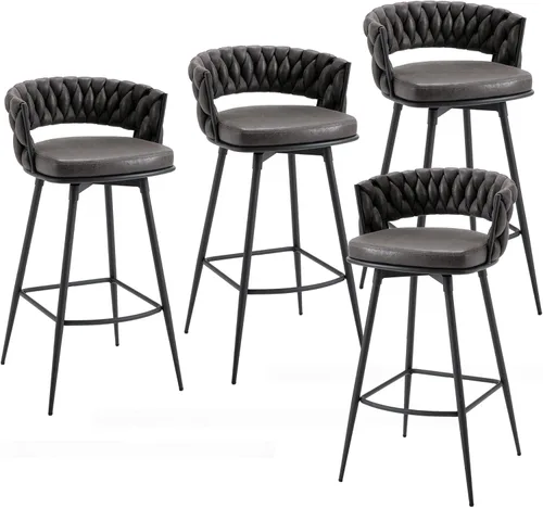 Vista 21 de BV - Juego de 2 taburetes de bar de altura de mostrador, taburetes de bar de altura de asiento de 26 pulgadas, taburetes de bar giratorios de 180°