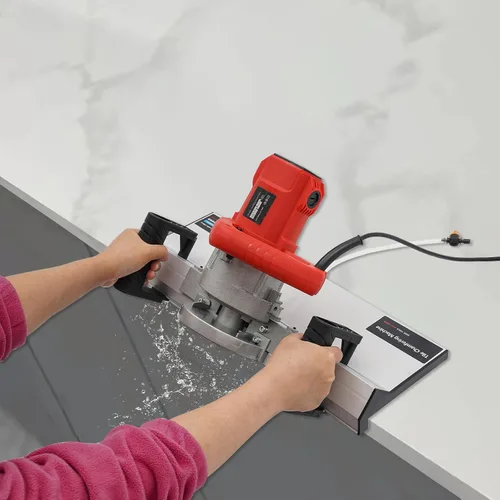 Vista 3 de Herramienta de biselado de azulejos de 43°, cortador de bisel eléctrico de azulejos de 1200 W con placa de biselado de aleación de aluminio y hoja