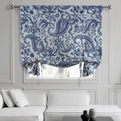 Vista 20 de HPD Half Price Drapes PRCT-TUD211A-63 - Cortinas de algodón estampado para oscurecer la habitación, cortina enrollable de globo para sala de estar