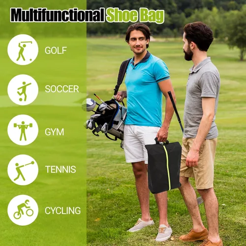 Vista 7 de 2 bolsas de zapatos a prueba de olores para viajes, bolsas de tacos para deportes, a prueba de olores con cremallera y asa, bolsa de tacos de fútbol