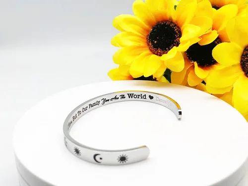 Vista 230 de Pulseras inspiradoras para mujer, joyería de acero inoxidable, con refranes, pulsera motivacional con mensaje oculto, pulseras grabadas para mejor