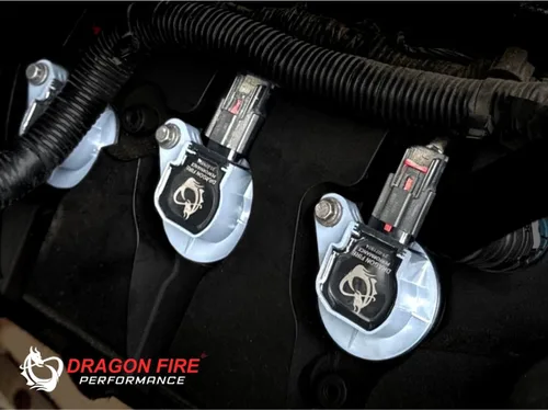 Vista 2 de DRAGON FIRE PERFORMANCE Bobinas de encendido y bujías de iridio compatibles con Ford Flex Taurus Edge Explorer F150 Interceptor Lincoln Continental