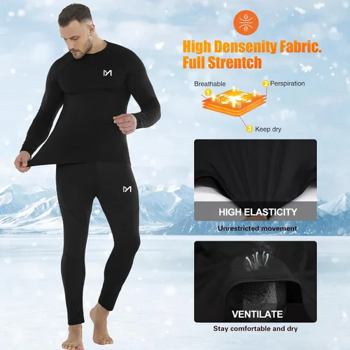 Vista 3 de Conjunto de ropa interior térmica para hombre y hombre, capa base larga
