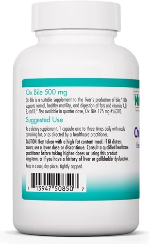 Vista 3 de Cápsulas vegetarianas Nutricology Ox Bilis, 0.01764 oz, 100, 50850, 100, 1, 1