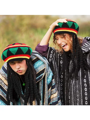Vista 3 de SATINIOR Peluca de rasta con rastas negras, 1 pieza, talla 17.3