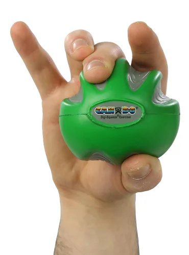 Vista 4 de CanDo 10-1995 Digi-squeeze Ejercitador para manos, Grande, M, Verde: Medio, 1