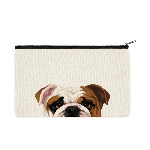 Vista 15 de WIRESTER Bolsa de maquillaje de lona con cremallera, bolsa de cosméticos, estuche organizador para mujeres y niñas, bolsa de cosméticos de viaje