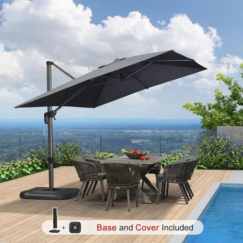 Vista 582 de PURPLE LEAF Paraguas al aire libre con base 8' x 8' protección solar verde Manzana Verde (Apple Green)